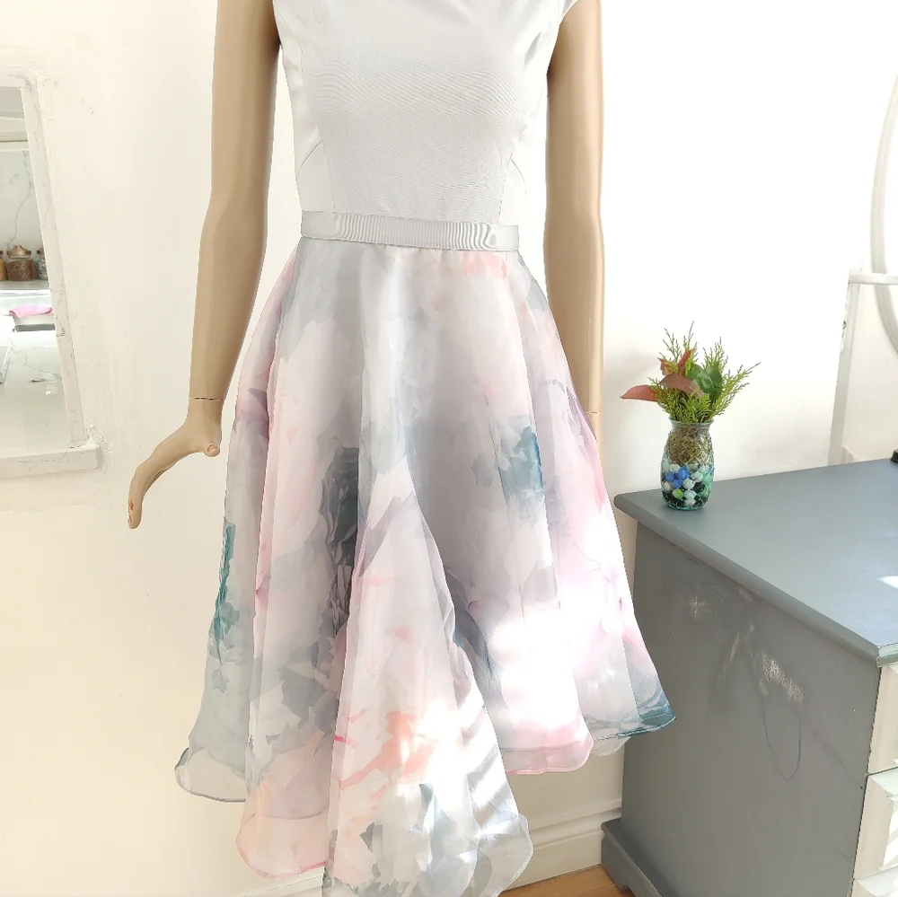 Coast Multi Vinca Printed Overlay Midi Dress Size 6 Wedding £169 - Picture 7 of 16